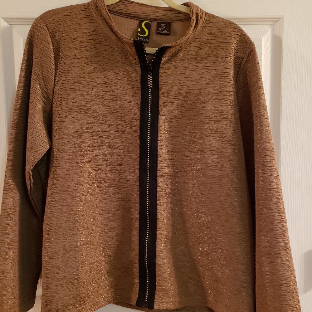 Spartelle gold zip-up jacket sz PXL